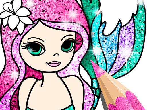Mermaid Coloring Book Glitter online Girls game