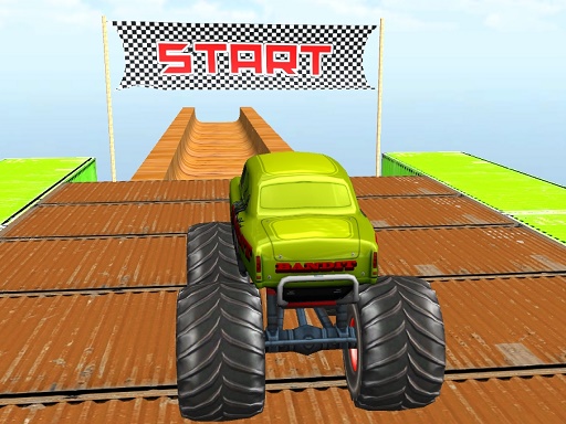 Monster truck stunts mega ramps online Action game