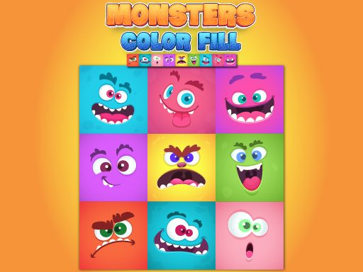Monsters Color Fill online Puzzle game
