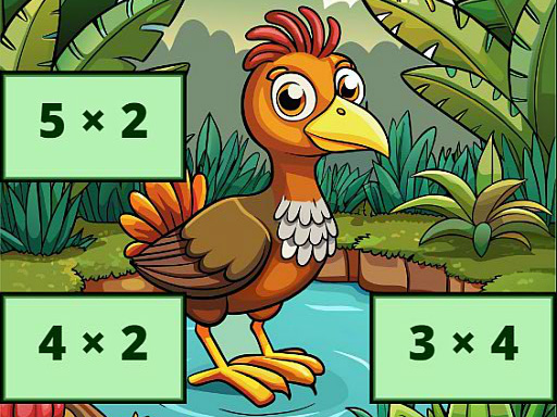 Multiplication: Bird Image Uncover online Puzzle game