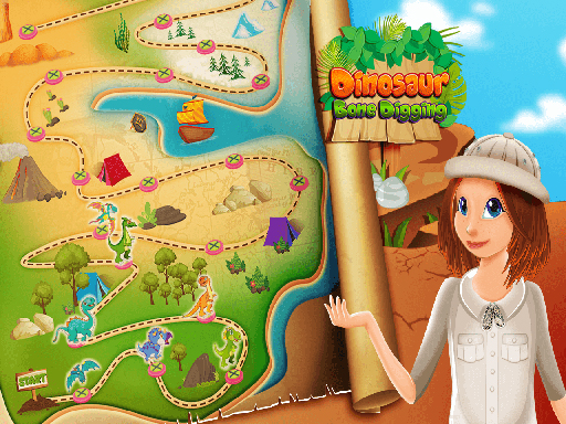Nastya Dinosaur Bone Digging Games online game