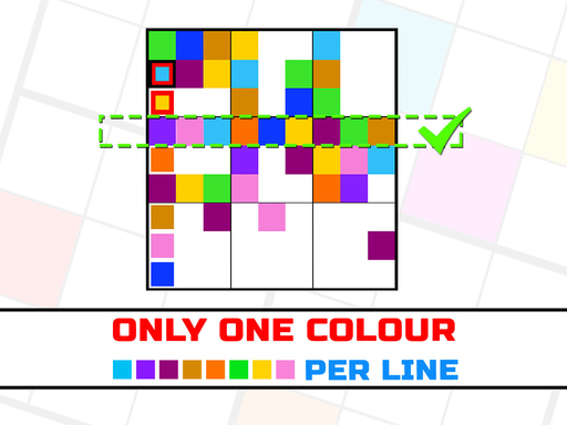 Only 1 color per line online Puzzle game
