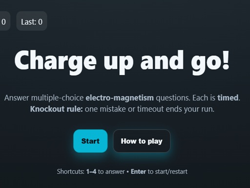 Physics: Electro Magnetism Quiz online Hypercasual game