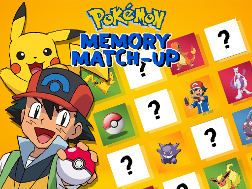 Pokemon Memory Match Up online Puzzle game