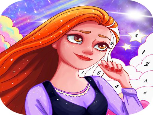 Princess coloring game for girls - Paint Color Boo online game