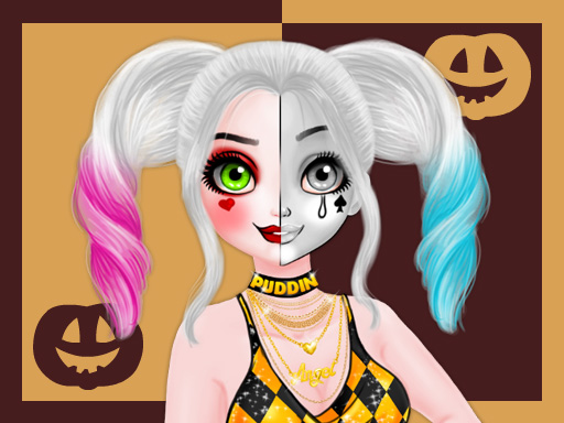 Princess Halloween Makeup HalfFaces Tutorial online game