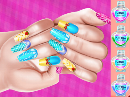 Princess Theme Nail Art DIY online Girls game