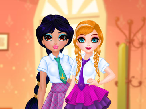 Princesses BFF Rush to School online game