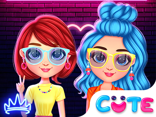 Rainbow Girls Neon Fashion online game