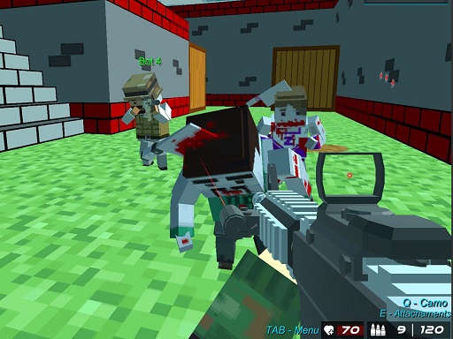Shooting Zombie Blocky combat Warfare online game