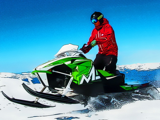 Snowmobile Jigsaw online Puzzle game