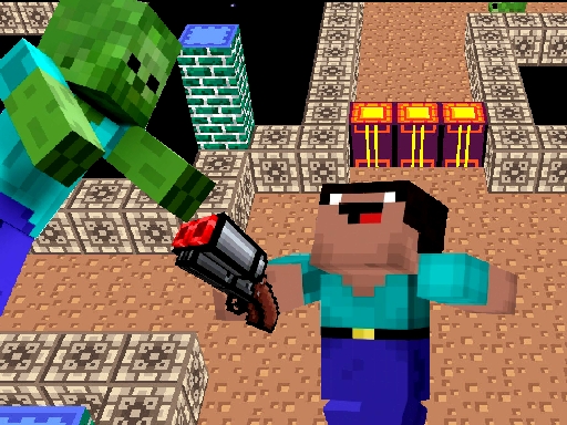 Space Adventure: Noobiks Battle vs Zombies online game