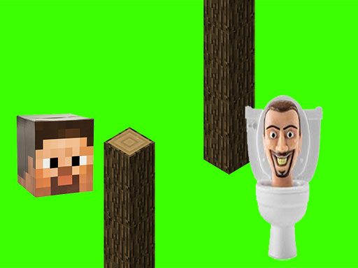 Spinning Skibidi Toilet Flappy Minecraft online game
