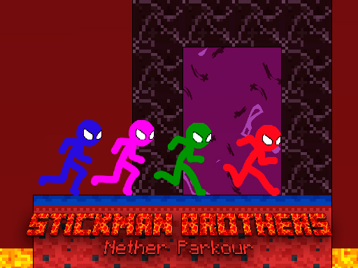 Stickman Brothers Nether Parkour online game