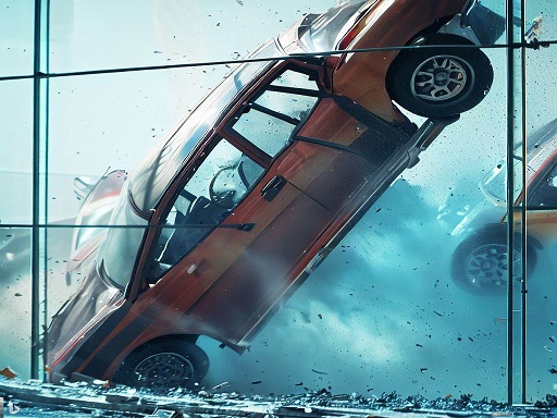Stunt Car Crash Glass online Racing game