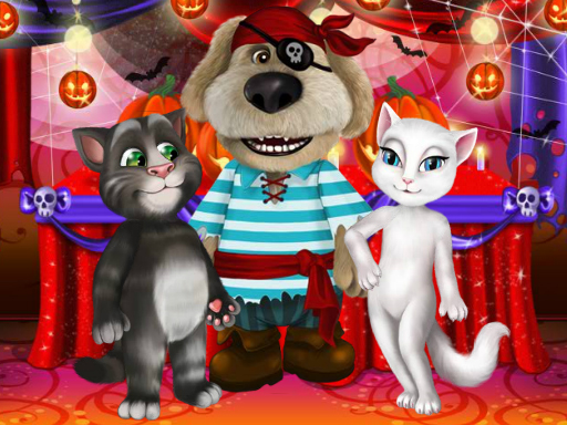 Talking Tom And Angela Halloween Party	 online game