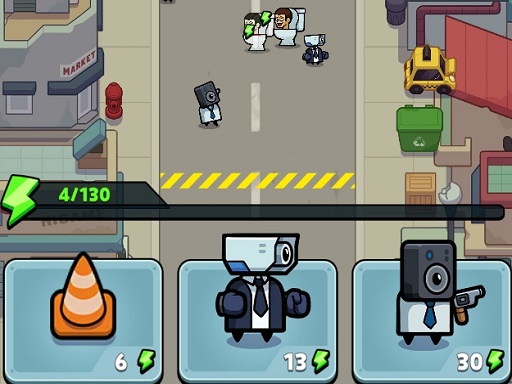 Toilet Fight Police vs Zombie online game