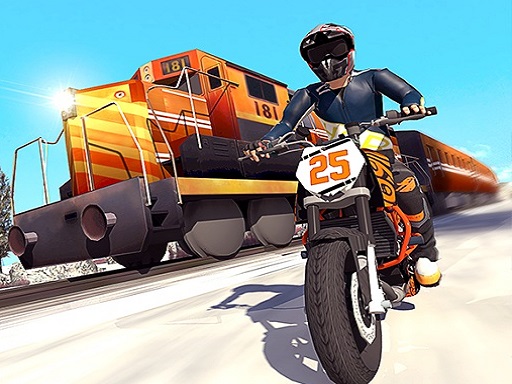 Tricky Bike Stunt vs Train Racing Game  online game