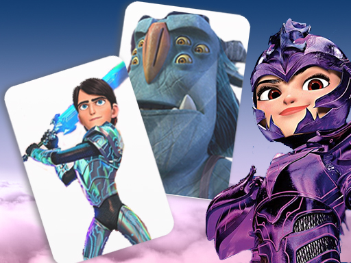 Trollhunters Rise of The Titans Card Match online Puzzle game