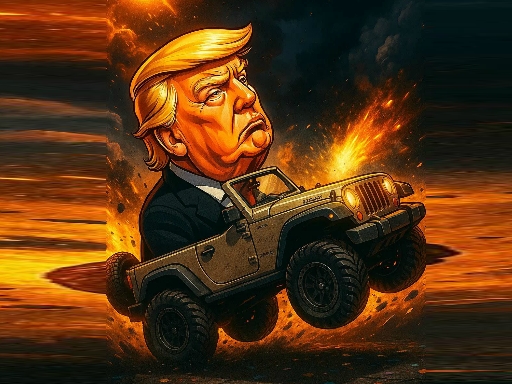 Trump Wheelie Challenge online Racing game