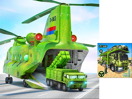 US Army Cargo Transport Truck Driving online Shooting game