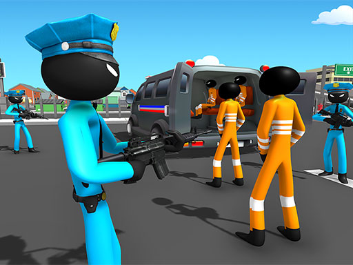 US Police Stickman Criminal Plane Transporter Game online Adventure game