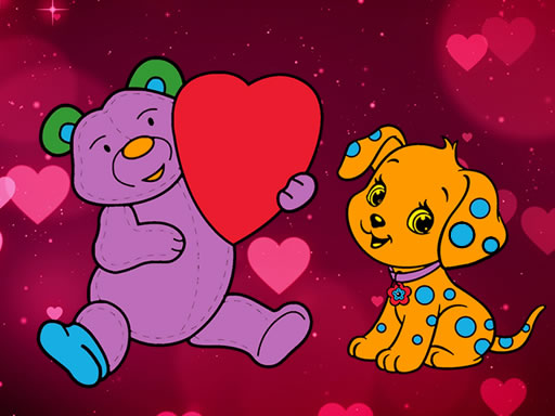 Valentine Pets Coloring Book online game