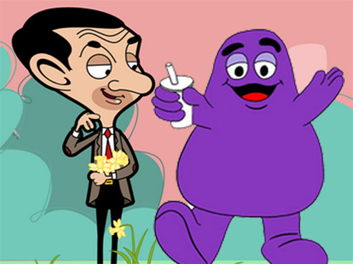 When Mr Bean meet Grimace online Puzzle game