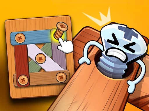 Wood Bolts Nuts Screw Pin Puzzle online game