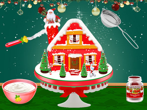 Xmas Gingerbread House Cake online Girls game