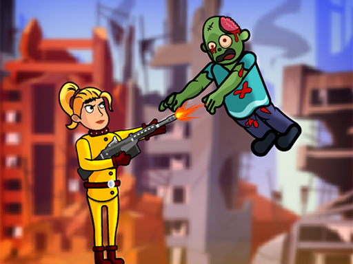 Zombie Ricochet Women Hunter online Puzzle game